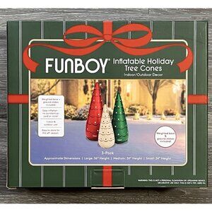 🎄 FUNBOY Inflatable Holiday Tree Cones – 3 Pack – Indoor/Outdoor 🎄